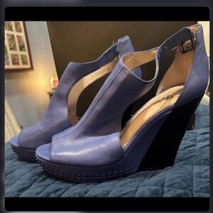 Vince Camuto Periwinkle Blue Open-Toe Wedge Sandals